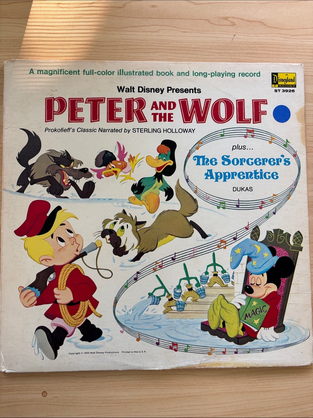 Walt Disney Peter & The Wolf / Sorcerer's Apprentice Vinyl LP ST3926 Micky Mouse